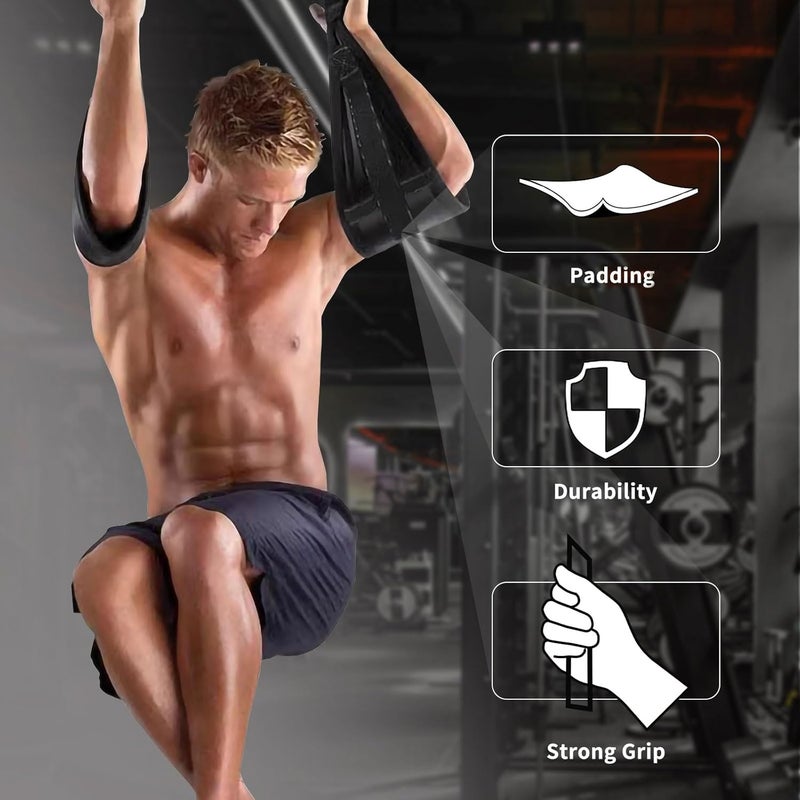 plzzree Hanging Ab Straps for Pull Up Bar: Gym Ab Sling Straps for Arm Pull up Workout Support for Training Knee and Leg Raises - Image 3
